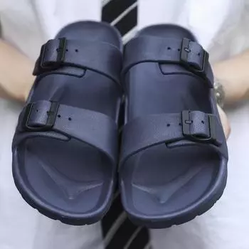 Мужская пляжная повседневная обувь для пары сандалий и тапочек 36 чёрный