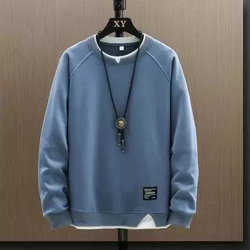 Мужская поддельная двухкомпонентная толстовка с круглым вырезом, новинка весна весна осень зима Zhongshan Bottoming футболка с длинными рукавами Верх S