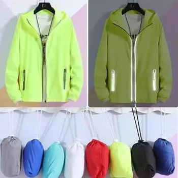 Мужская подростковая быстросохнущая анти-УФ тонкая сверхлегкая светоотражающая куртка для кемпинга, пешего туризма, рыбалки, бега, ветровка 7XL 7XL