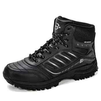 Мужская походная обувь BONA, уличные кроссовки из спилка средней высоты, мужские удобные треккинговые ботинки, мужские кроссовки для походов, скалолазания и охоты 41 серый/чёрный