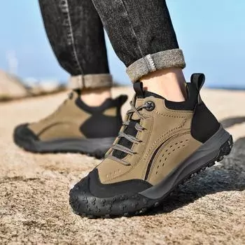 Мужская походная обувь для активного отдыха из натуральной кожи 39 хаки