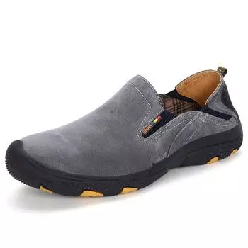 Мужская походная обувь из натуральной кожи, повседневная походная обувь для прогулок на открытом воздухе 38 серый