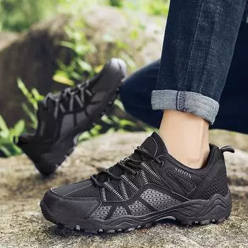 Мужская походная обувь, повседневные кроссовки на открытом воздухе 39 чёрный