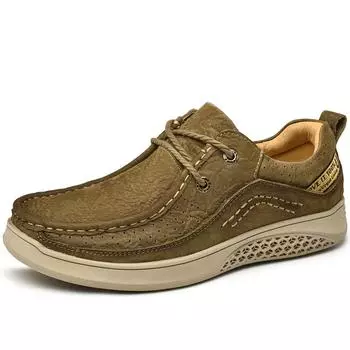 Мужская походная обувь, удобные кроссовки из натуральной кожи для активного отдыха, мужские высококачественные кроссовки на шнуровке, твердая оснастка, мужская обувь ручной работы, винтажная 39