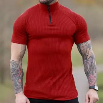 Мужская полосатая рубашка, облегающая, многоцветная, с воротником-стойкой, мужская повседневная рубашка с длинными рукавами, молодежная мужская одежда M красный