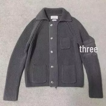 Мужская полосатая вязаная куртка-кардиган — мода на осень и зиму, универсальный повседневный свитер для пар Medium белый