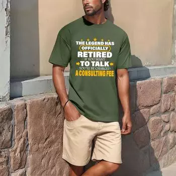 Мужская популярная футболка с принтом, круглым вырезом и коротким рукавом L армия зеленый