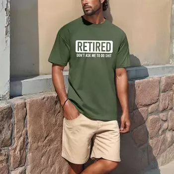 Мужская популярная футболка с принтом, круглым вырезом и коротким рукавом L армия зеленый