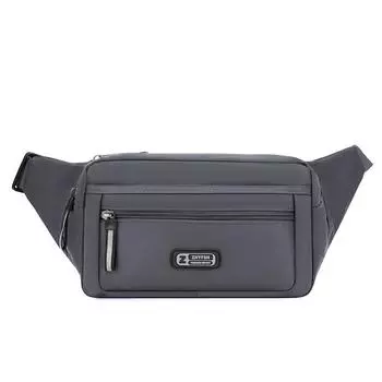 Мужская поясная сумка для активного отдыха, многофункциональная, износостойкая, водонепроницаемая, большой вместимости, нейлоновая нагрудная сумка, сумка для мобильного телефона серый