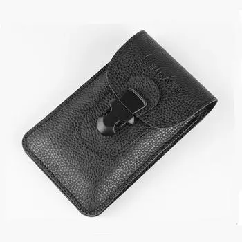 Мужская поясная сумка для мобильного телефона, многофункциональный 7-дюймовый ремень для ношения, подвесной пояс для занятий спортом на открытом воздухе чёрный