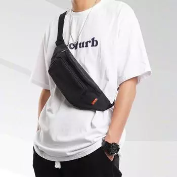 Мужская поясная сумка для мобильного телефона, спортивная сумка для отдыха на открытом воздухе, модная повседневная сумка через плечо чёрный