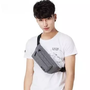 Мужская поясная сумка для отдыха на открытом воздухе, спортивная сумка для мобильного телефона, многофункциональная водонепроницаемая сумка через плечо светло-серый