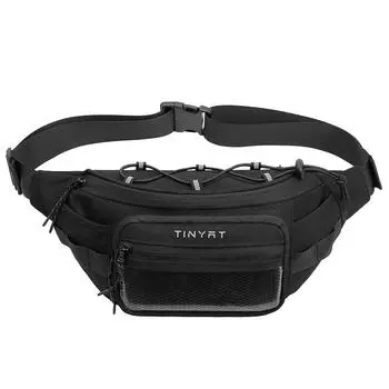 Мужская поясная сумка для верховой езды через плечо Trend Chest Bag Мужская простая износостойкая рабочая поясная сумка чёрный