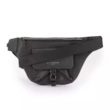 Мужская поясная сумка из искусственной кожи черного цвета BILL TORNADE Petit чёрный
