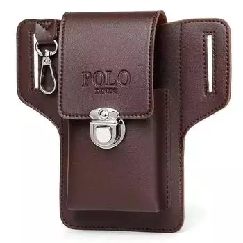 Мужская поясная сумка из искусственной кожи для мобильного телефона, винтажная кобура с петлей, чехол-держатель для мобильного телефона, сумки, защитная оболочка для телефона чёрный