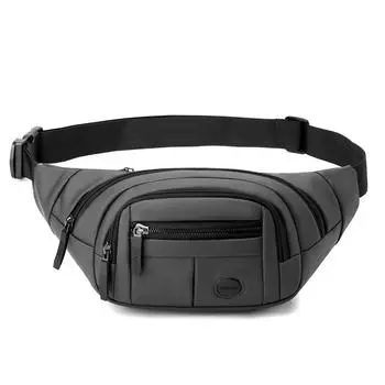 Мужская поясная сумка Легкая маленькая сумка Спортивная нагрудная сумка Наплечная сумка кроссбоди серый
