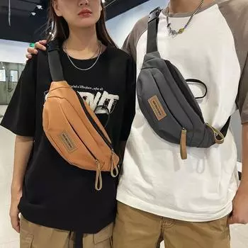 Мужская поясная сумка Пара через плечо Сумка Женская нагрудная сумка Спортивная сумка для мобильного телефона чёрный