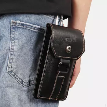 Мужская поясная сумка с пряжкой, универсальный ремень для бега, походов, путешествий, кемпинга, спорта black L for 7.5inch