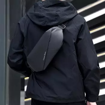 Мужская поясная сумка, уличная сумка для телефона, нагрудная сумка, повседневная сумка через плечо через плечо чёрный