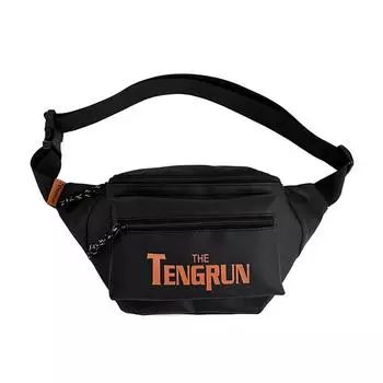 Мужская поясная сумка, женская сумка через плечо с буквенным принтом, спортивная нагрудная сумка на открытом воздухе чёрный