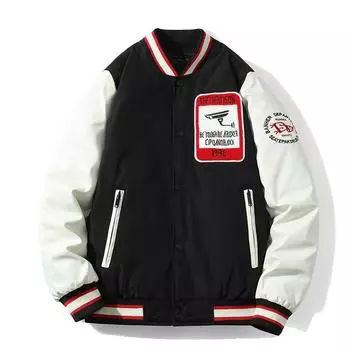 Мужская повседневная бейсбольная куртка с вышивкой Мужская повседневная свободная куртка L жёлтый