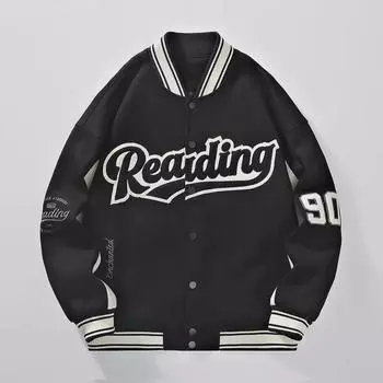 Мужская повседневная бейсбольная куртка свободного кроя - осенний стиль DQC8203 2XL чёрный