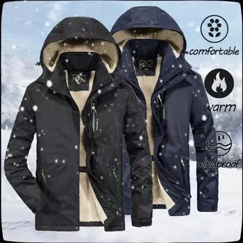 Мужская повседневная флисовая куртка на молнии с длинным рукавом на осень и зиму для улицы XXL чёрный