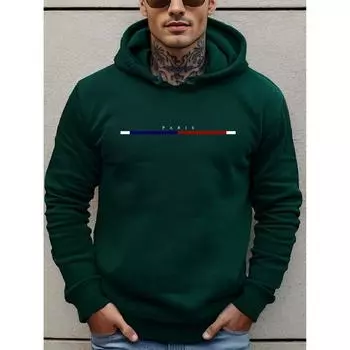 Мужская повседневная флисовая толстовка с капюшоном и завязками на шнурке Manfinity Dauomo Plus Size, осень/зима S