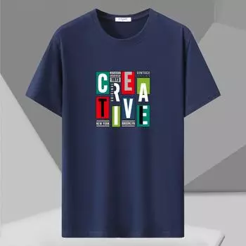 Мужская повседневная футболка из чистого хлопка размером 12XL — дышащая и удобная посадка 4XL