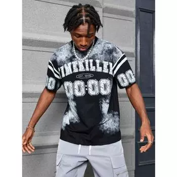 Мужская повседневная футболка Manfinity Streetrush с круглым вырезом и коротким рукавом, летний дизайн, с графическим принтом S