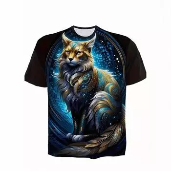 Мужская повседневная футболка с 3D-принтом и короткими рукавами S