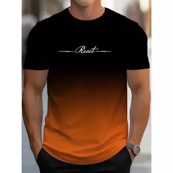 Мужская повседневная футболка с цветной цифровой печатью, ретро-футболки с символьной печатью S