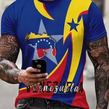 Мужская повседневная футболка с коротким рукавом и круглым вырезом с 3D-принтом, дышащая полиэстеровая ткань, высококачественная печать, идеально подходит для лета S