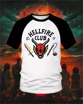 Мужская повседневная футболка с коротким рукавом Monster Story Series с 3D-принтом, новинка 2024 года, повседневная быстросохнущая футболка с круглым вырезом S белый