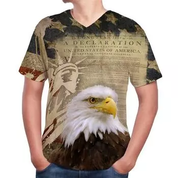 Мужская повседневная футболка с короткими рукавами из серии Animal, напечатанная на 3D-принтере S