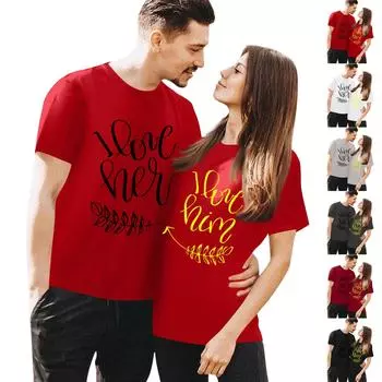 Мужская повседневная футболка с круглым вырезом и коротким рукавом с принтом ко Дню святого Валентина L чёрный