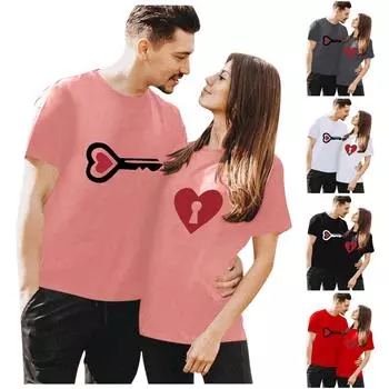 Мужская повседневная футболка с круглым вырезом и коротким рукавом с принтом ко Дню святого Валентина XXXL