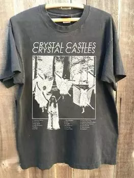 Мужская повседневная футболка с принтом Crystal Castles Fashion с круглым вырезом и коротким рукавом, женская уличная футболка S