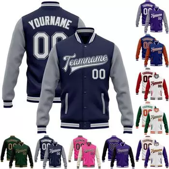 Мужская повседневная и модная свободная бейсбольная куртка с длинными рукавами и принтом XXXXL