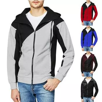 Мужская повседневная камуфляжная спортивная толстовка с длинным рукавом на молнии с капюшоном, куртка, пальто XL