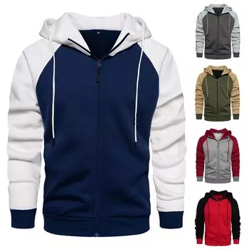 Мужская повседневная камуфляжная спортивная толстовка с длинным рукавом на молнии с капюшоном, куртка, пальто L