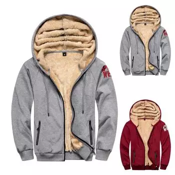 Мужская повседневная камуфляжная спортивная толстовка с длинным рукавом на молнии с капюшоном, куртка, пальто M серый