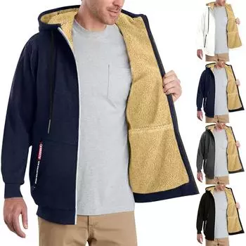 Мужская повседневная камуфляжная спортивная толстовка с длинным рукавом на молнии с капюшоном, куртка, пальто M чёрный