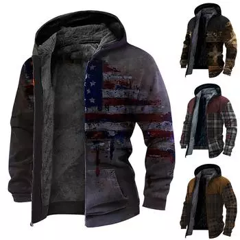 Мужская повседневная камуфляжная спортивная толстовка с длинным рукавом на молнии с капюшоном, куртка, пальто XL чёрный