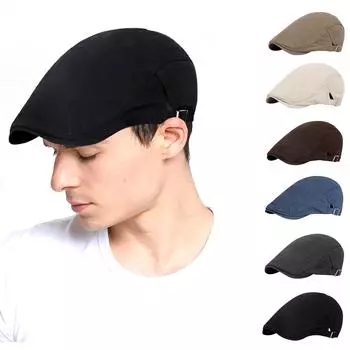 Мужская повседневная кепка для гольфа, вождение, плоский берет, шапка для водителя, уличный берет, охотничья кепка One Size бежевый