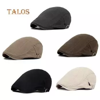 Мужская повседневная классическая однотонная плоская шляпа Cabbie sboy Ivy Hat, хлопковая берет от солнца, шляпы унисекс темно серый