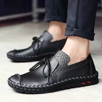 Мужская повседневная кожаная обувь 39 чёрный