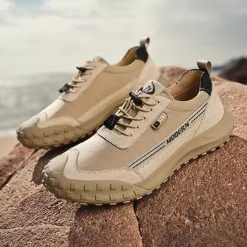 Мужская повседневная кожаная обувь 39 песочный