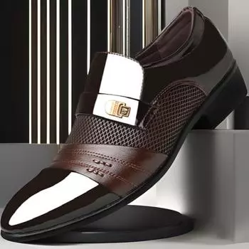 Мужская повседневная кожаная обувь больших размеров в британском стиле – коллекция Business Formal Весна-Осень 2024 46 чёрный