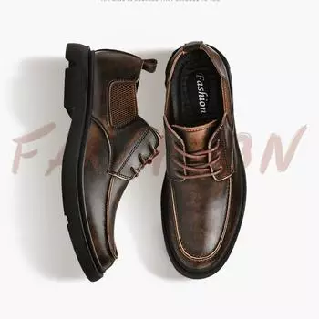 Мужская повседневная кожаная обувь Дерби 39 чёрный